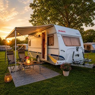 Dethleffs caravan huren met airco en mover
