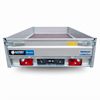 Hapert Azure plateauwagen 335x180 2000kg achteraanzicht Achteraanzicht Hapert Azure plateauwagen 335x180 2000kg met achterbord en verlichting
