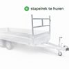 Hapert Azure plateauwagen 335x180 2000kg met stapelrek (te huur) Hapert Azure plateauwagen 335x180 2000kg met stapelrek, optioneel te huren