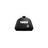 Thule Evo Raised Rail 7104 voetenset met slot Detail van de Thule Evo Raised Rail 7104 voetenset met geïntegreerd slot voor open dakrail