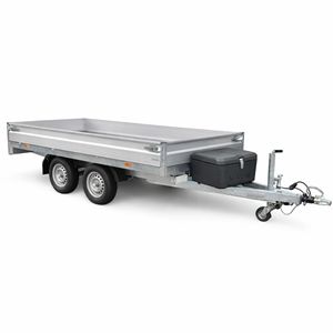 Hapert Azure plateauwagen 335x180 2000kg met kunststof Noviobox disselkist op dissel