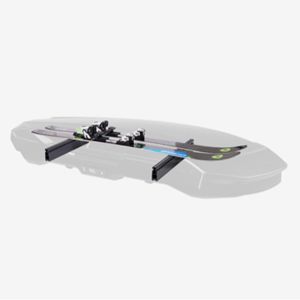 Thule Box Ski Carrier in dakkoffer Ski’s op een Thule Box Ski Carrier in een dakkoffer