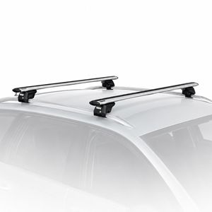 Thule WingBar Evo 127 aluminium dakdragerset gemonteerd op auto met open dakrail